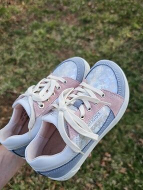 Birkenstock Astee Kids 11 (29) Pastel Rose Pink & Iridescent Sneakers NIB